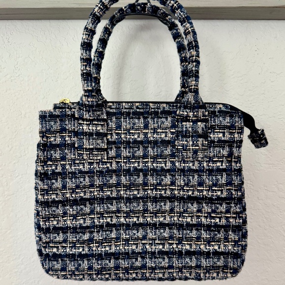 New J. Crew Tweed Houndstooth Structured Tote Bag Purse - Picture 1 of 11